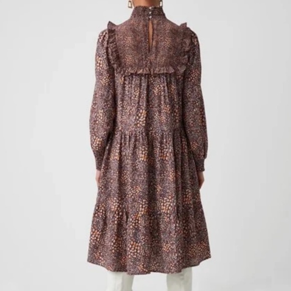 French Connection Women’s Faith Tiered Midi High Neck Ruffle New Dress size 10 - Picture 14 of 16